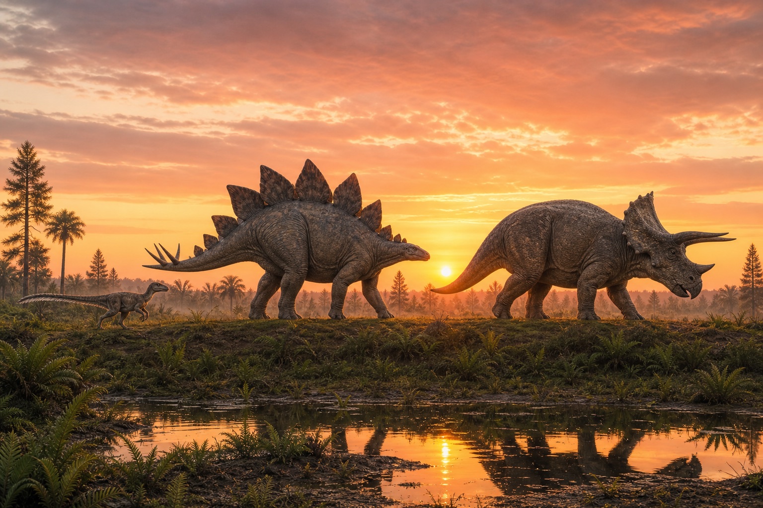 Mesozoic scene — timeline
